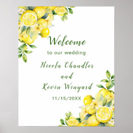 Poster Boas-vindas ao casamento com Lemon Greenery