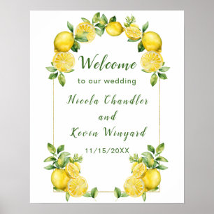 Poster Boas-vindas ao casamento com Lemon Greenery