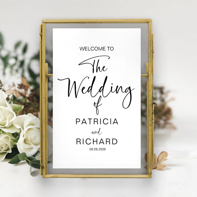 Poster Boas-vindas ao casamento da Caligrafia Moderna Sim (Criador carregado)