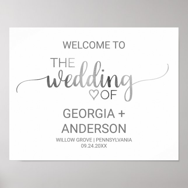 Poster Boas-vindas ao Casamento da Calliografia Simples S (Frente)