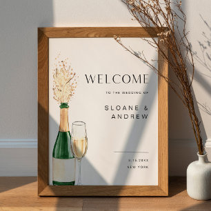 Poster Boas-vindas ao Casamento de Champagne CRISTAL 18x2