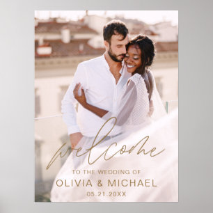 Poster Boas-vindas ao Casamento de Foto do Script Moderno
