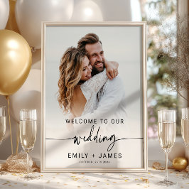 Poster Boas-vindas ao casamento de fotos elegantes modern