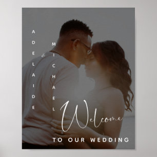 Poster Boas-vindas ao casamento de fotos simples e elegan