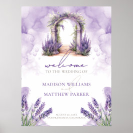 Poster Boas-vindas ao Casamento de Jardim de Lavanda de A
