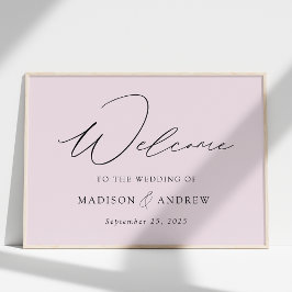 Poster Boas-vindas ao casamento de Lavandas de Script Ele