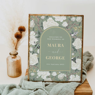 Poster Boas-vindas ao Casamento de Pássaros de Chinoiseri