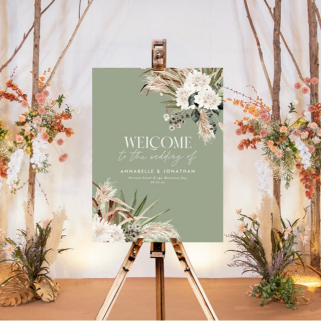 Poster Boas-vindas ao casamento do eucalipto com pampas b (Criador carregado)