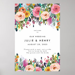 Poster Boas-vindas ao Casamento do Jardim da Flor de Águ