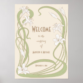 Poster Boas-vindas ao Casamento dos Lírios Brancos