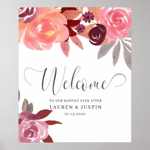 Poster Boas-vindas ao Casamento Elegante de Artes Russas