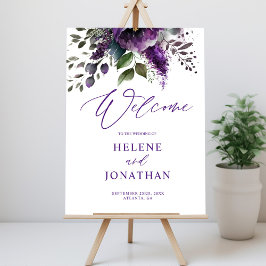 Poster Boas-vindas ao Casamento Elegante Moderno Botânico