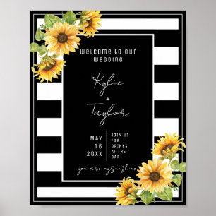 Poster Boas-vindas ao casamento entre Sunflower Black e W