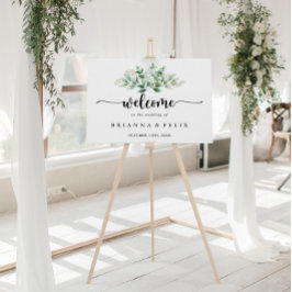 Poster Boas-vindas ao Casamento Eucalyptus da Caligrafia