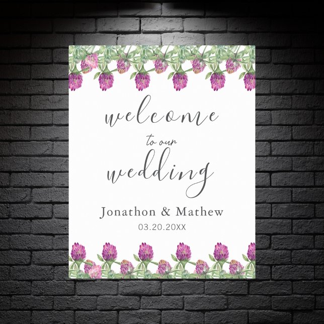 Poster Boas-vindas ao casamento Floral da Selva de Verão (Summer Jungle Watercolour Floral Wedding Supplies)