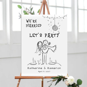 Poster Boas-vindas ao Casamento Íntimo Desenhado à Mão