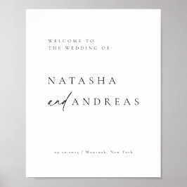 Poster Boas-vindas ao Casamento Minimalista Chic Contempo