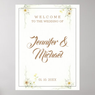 Poster Boas-vindas ao Casamento Moderno Minimalista