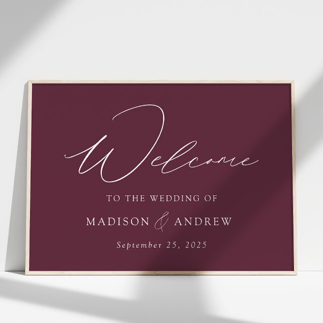 Poster Boas-vindas ao Casamento Puro de Script Elegante M (Criador carregado)