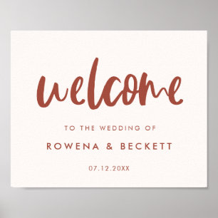 Poster Boas-vindas ao casamento rosa-neve elegante modern