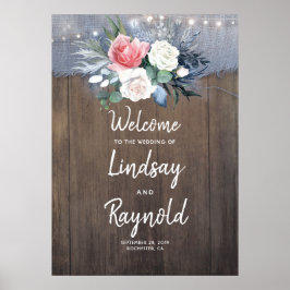 Poster Boas-vindas ao Casamento Russo Dusty Blue