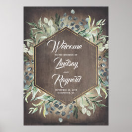 Poster Boas-vindas ao Casamento Russo Greenery