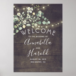 Poster Boas-vindas ao Casamento Russo Greenery