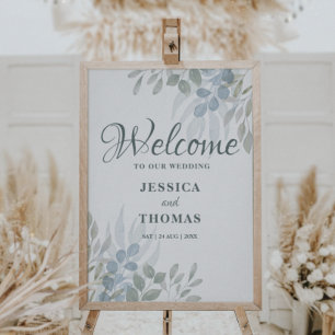 Poster Boas-vindas ao Casamento Rustic Eucalyptus Foliage