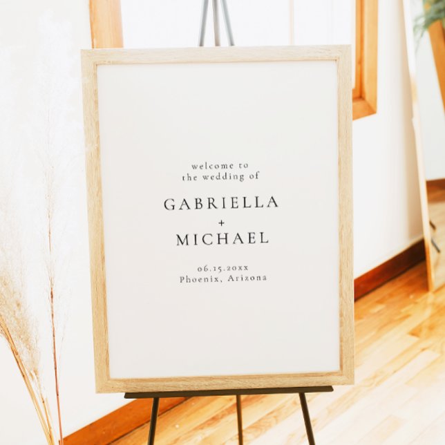 Poster Boas-vindas ao Casamento Simples e Moderno Elegant (Criador carregado)