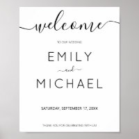 Boas-vindas ao casamento simples minimalista moder