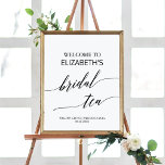 Poster Boas-vindas ao Chá Bridal da Caligrafia Elegante<br><div class="desc">Esta elegante poster de boas-vindas de chá de noiva de caligrafia é perfeita para um simples chá de casamento. A design neutra apresenta um sinal minimalista decorado com tipografia romântica e caprichosa. Personalize o poster com o nome da noiva a ser,  e a data e o local do chá.</div>