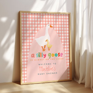 Poster Boas-vindas ao Chá de Bebê Coquette Gingham Silly