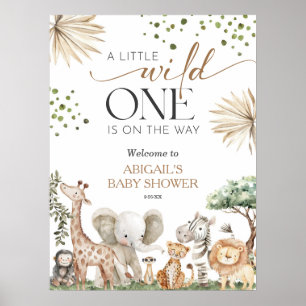 Poster Boas-vindas ao Chá de Bebê de Animais da Savana se