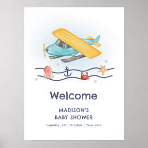 Poster Boas-vindas ao Chá de Bebê de Viagem de Verão no M