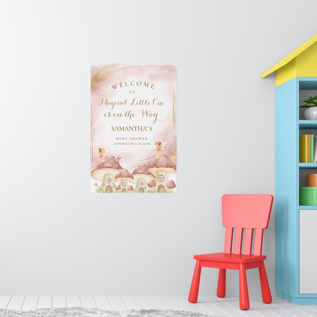 Poster Boas-vindas ao Chá de Bebê do Cogumelo da Floresta (Berçário 1)