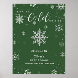 Poster Boas-vindas ao Chá de Bebê do Floco de Neve Mágico
