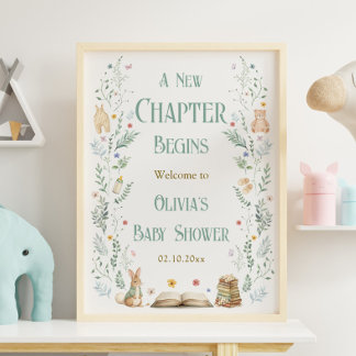 Poster Boas-vindas ao Chá de Bebê do Livro Um Novo Capítu
