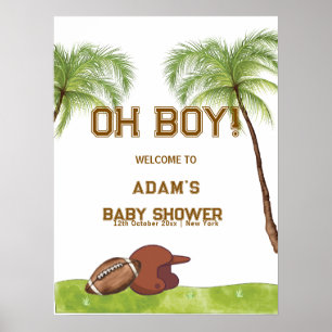 Poster Boas-vindas ao Chá de Bebê do Menino de Futebol da