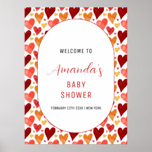 Poster Boas-vindas ao Chá de Bebê do Pequeno Amor Moderno