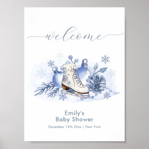 Poster Boas-vindas ao Chá de Bebê Floco de Neve de Invern