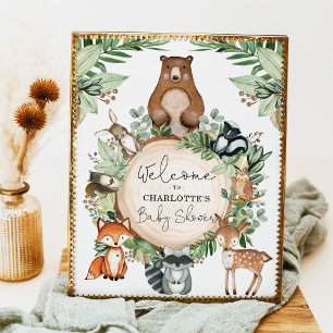 Poster Boas-vindas ao Chá de Bebê Floresta Botânica