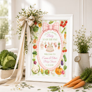 Poster Boas-vindas ao Chá de Bebê no Mercado de Produtore