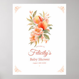 Poster Boas-vindas ao Chá de Bebê Peach Fuzz