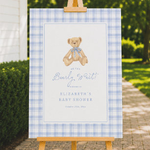 Poster Boas-vindas ao Chá de Bebê Vintage Bearly Wait