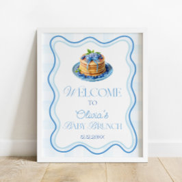 Poster Boas-vindas ao Chá de fraldas Blueberry Pancake Ba