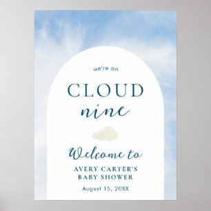 Poster Boas-vindas ao Chá de fraldas Cloud 9 Blue Sky Wat