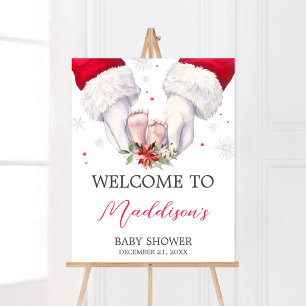 Poster Boas-vindas ao Chá de fraldas de presente Natal