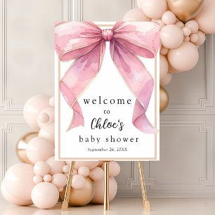 Poster Boas-vindas ao Chá de fraldas do Arco Pink Coquett