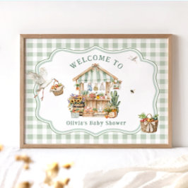 Poster Boas-vindas ao Chá de fraldas do mercado de agricu