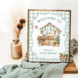 Poster Boas-vindas ao Chá de fraldas do mercado de agricu